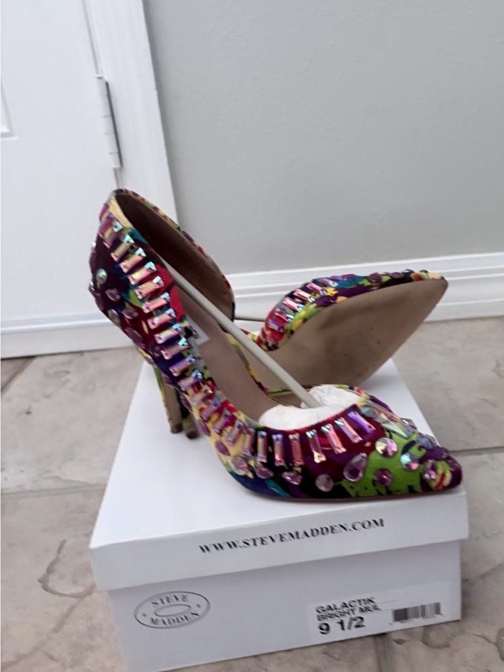 Steve Madden Multicolor Jeweled Pointed Pumps